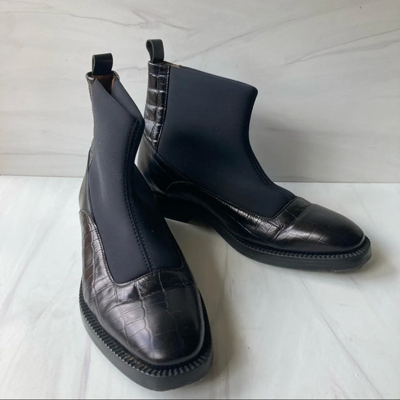 By Malene Birger Croc Chelsea Boots Black 38 8 - Picture 4 of 8